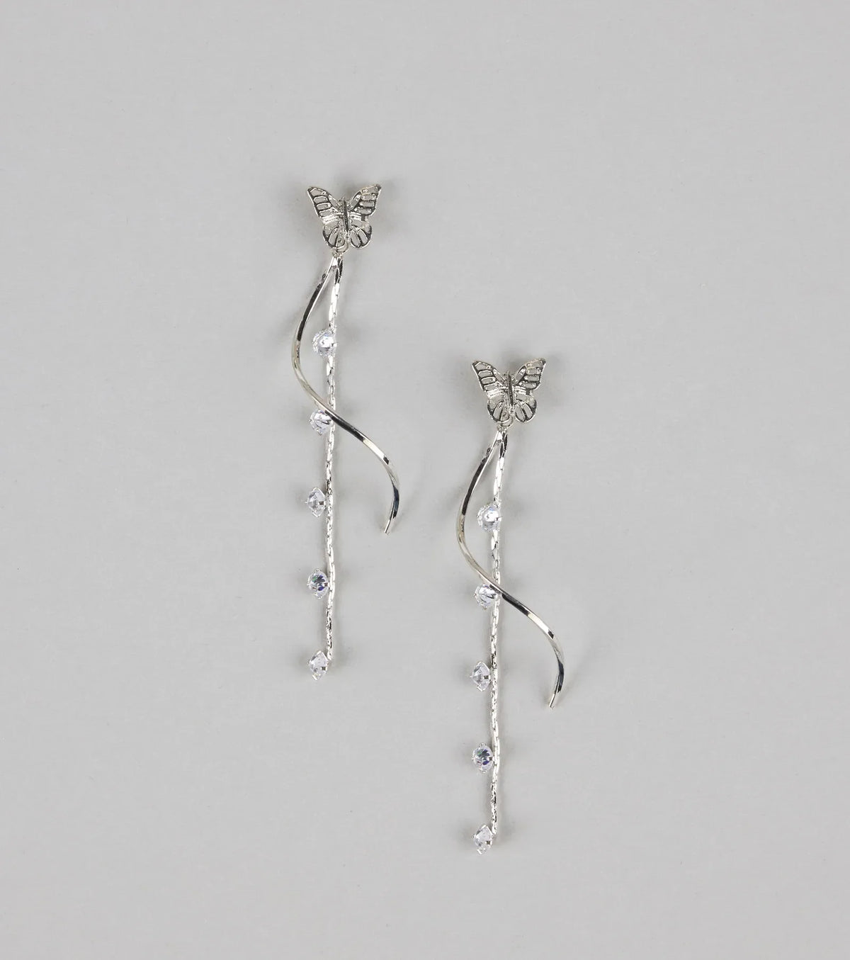 Float Like Magic Butterfly Rhinestone Earrings