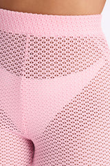 Warm Breeze Fishnet Swim Cover Up Pants - Pink