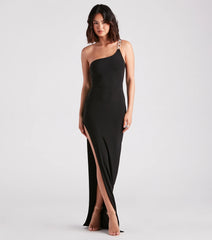 Ellen Formal Rhinestone Strap Long Dress
