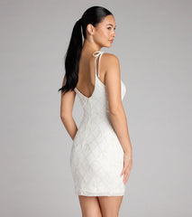 Marleen Sequin Pearl Bow Mini Dress