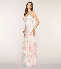 Anastasia Floral Chiffon A-Line Formal Dress