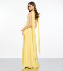 Cassidy Scarf Neck Chiffon Formal Dress