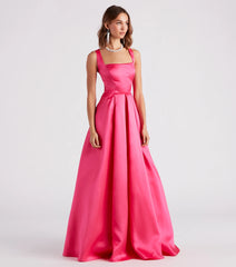Kristine Satin Lace-Up A-Line Ball Gown
