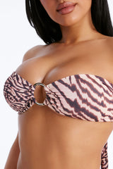 Around Me 2pc Bandeau Bikini - Brown/combo