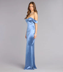 Melodie Satin Off-Shoulder Formal Dress