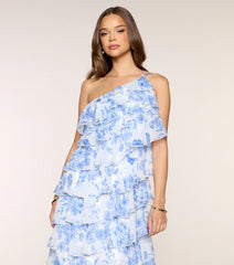 Steffanie Floral Chiffon Formal Dress