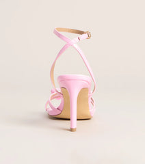 Glossy Glam Bow Strap Stiletto Heels
