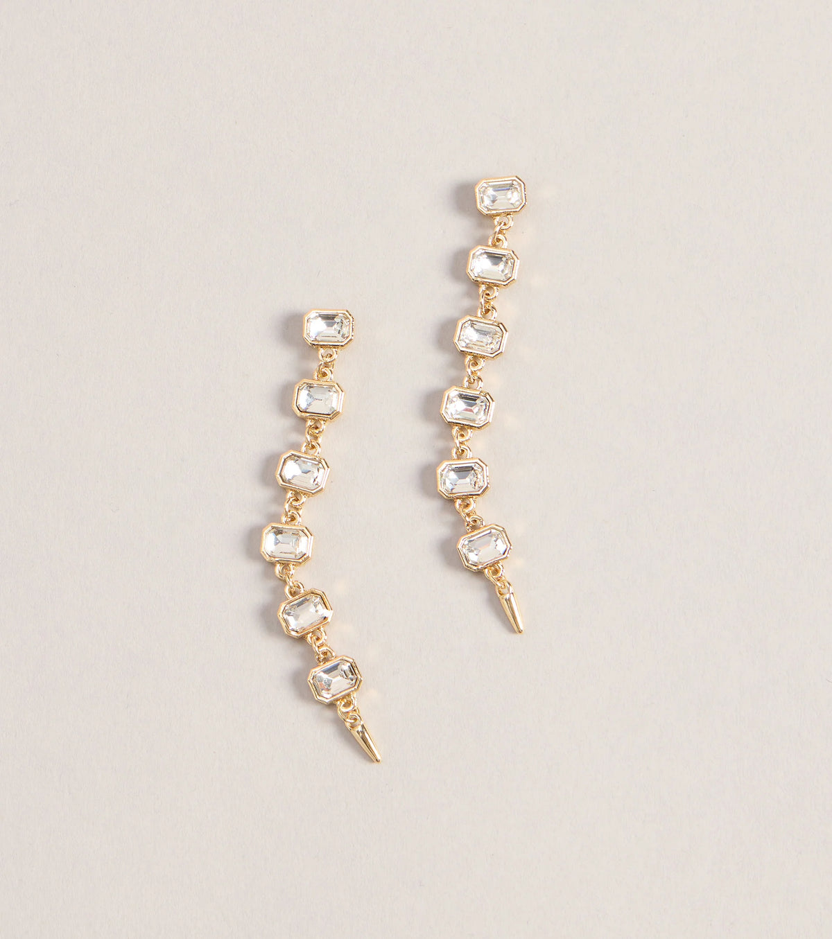 Sleek Drama Rhinestone Drop Earrings