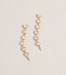Sleek Drama Rhinestone Drop Earrings