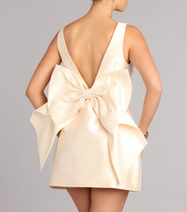 Cece Satin Bow A-Line Mini Dress