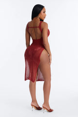 Summer Is Never Over Crochet Swim Cover Up Midi Dress - Rust