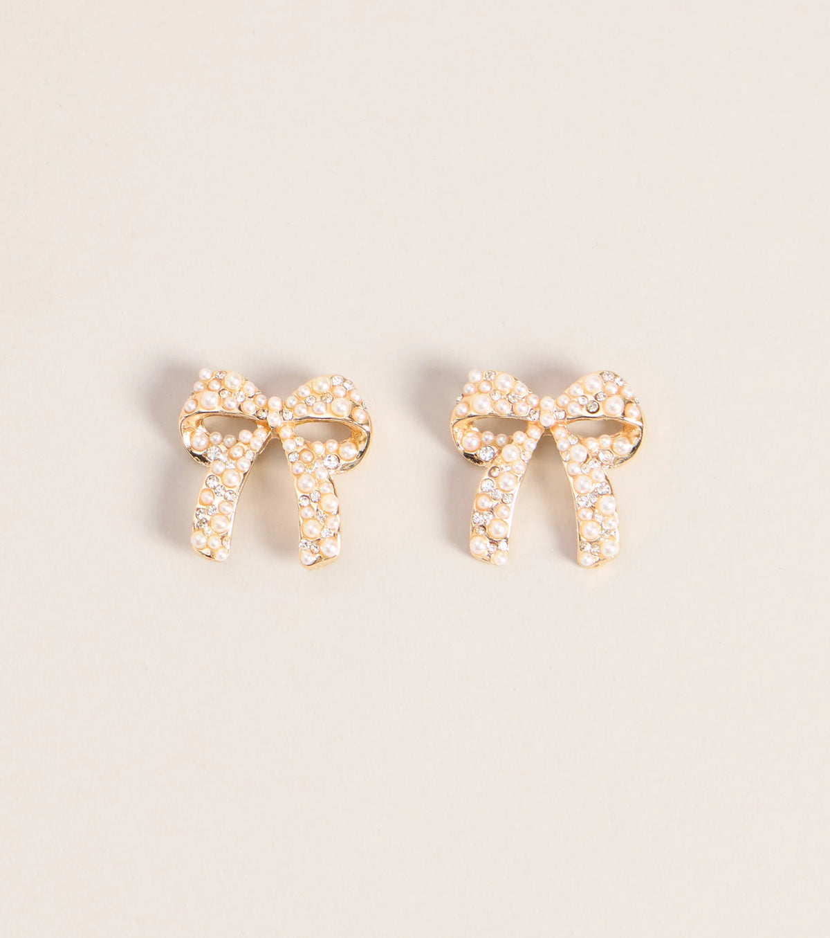Tied Up In Pearl Bow Stud Earrings