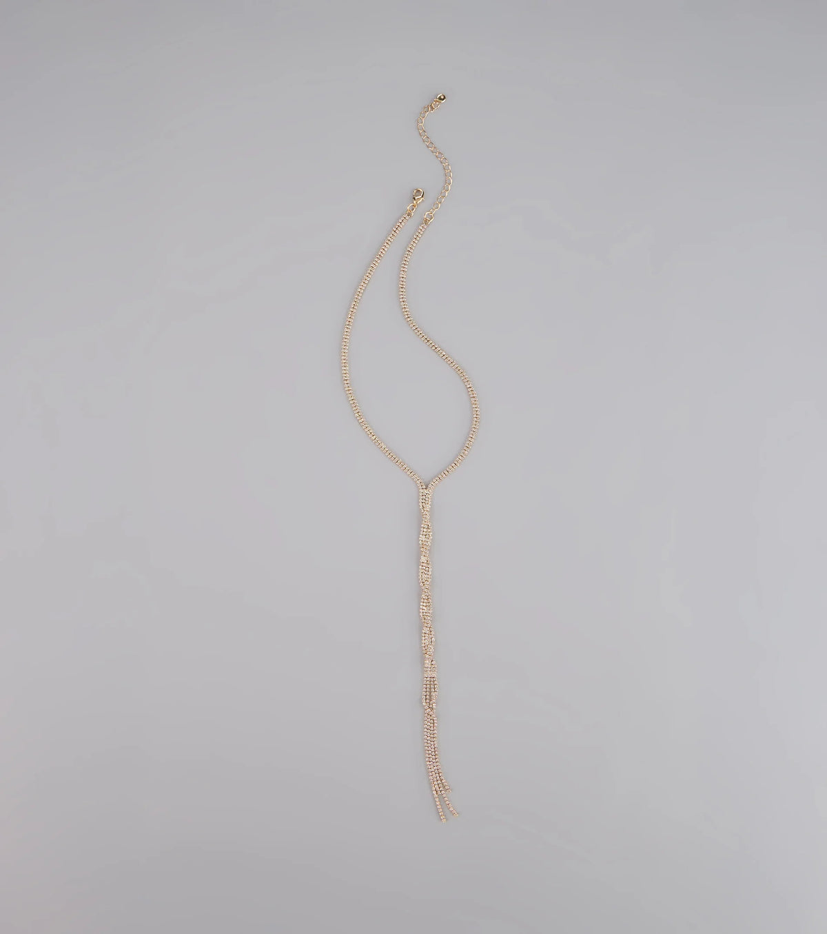 Endless Sparkle Rhinestone Twisted Lariat Necklace