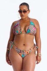 Eliana Floral Leopard 2 Piece Bikini - Brown/combo
