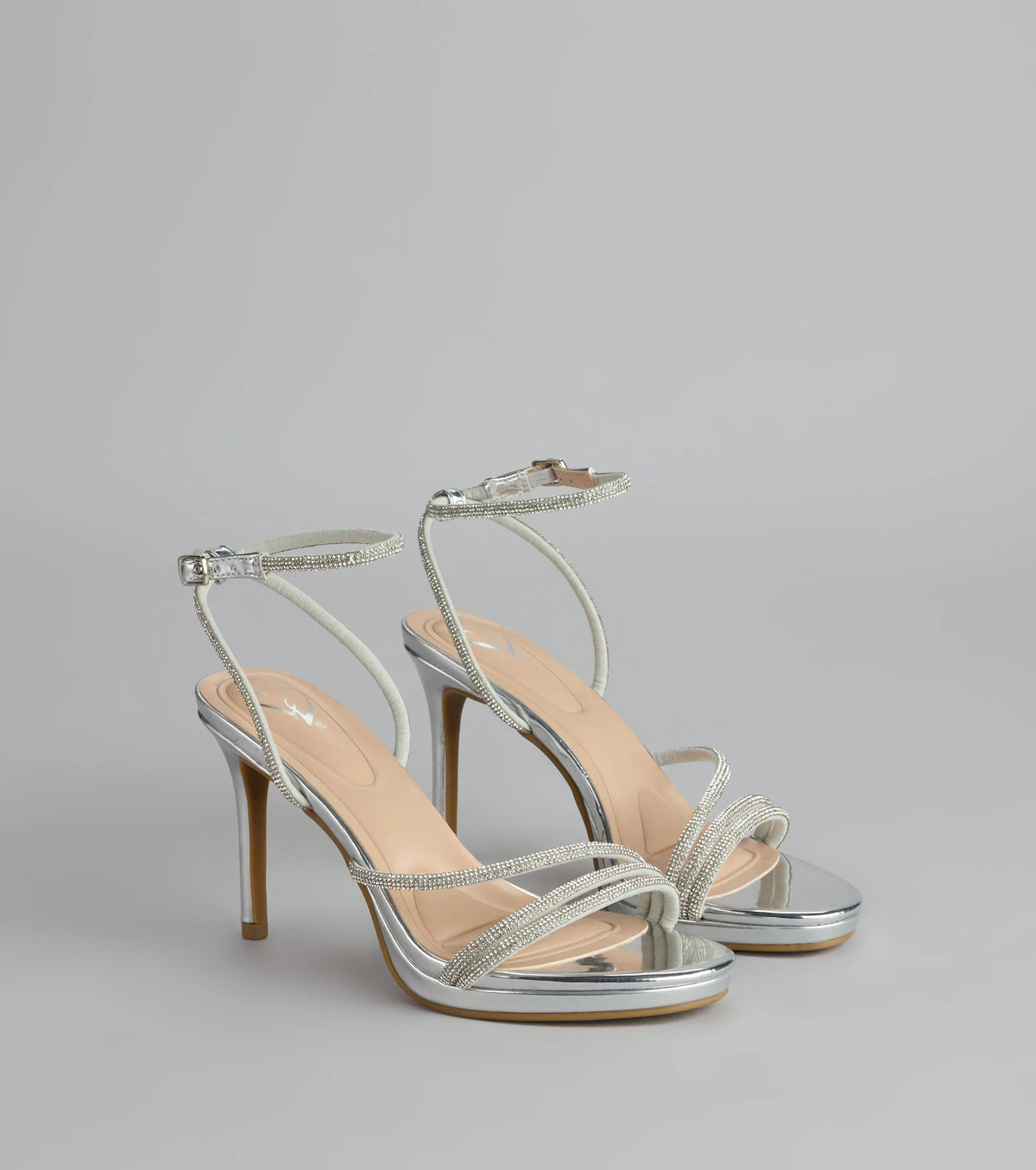 Radiance Rhinestone Metallic Stiletto Heels