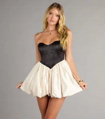 Matilda Satin Corset Bubble Mini Dress