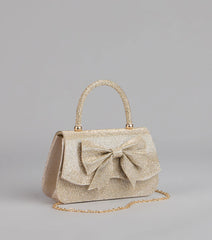 So Pristine Bow Rhinestone Purse