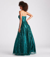 Ivy Glitter Corset Strapless Ball Gown
