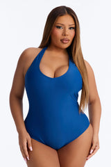Summer Fling Scoop Neck 1 Piece Swimsuit - Indigo