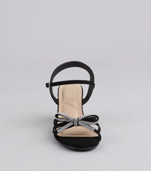 Glitter And Grace Rhinestone Bow Heels