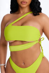 Selfies And Suntans Cutout 2 Piece Bikini - Lime