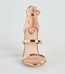 Futuristic Babe Metallic Strappy Block Heels