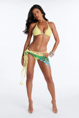Lola Colorblock Crochet Swim Cover Up Sarong - Green/combo