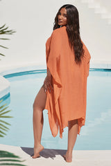 Megan Swim Cover Up Kimono - Orange